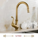 DecorBites™ Antique Brass Swivel Spout Kitchen Faucet Single Handle Vessel Sink Mixer Tap