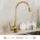 DecorBites™ Antique Brass Swivel Spout Kitchen Faucet Single Handle Vessel Sink Mixer Tap