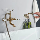 DecorBites™ Antique Brass Telephone Shape Wall Mounted Bathtub Faucet