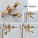 DecorBites™ Antique Brass Telephone Shape Wall Mounted Bathtub Faucet