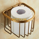 DecorBites™ Antique Brass Toilet Paper Holder Mounted Roll Tissue Box - YT-1392