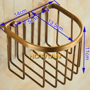 DecorBites™ Antique Brass Toilet Paper Holder Mounted Roll Tissue Box - YT-1392