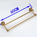 DecorBites™ Antique Brass Towel Holder Single Bar Rack. Solid Aluminium Rail, 30/40/45/50/60cm.