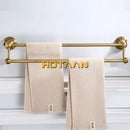 DecorBites™ Antique Brass Towel Holder Single Bar Rack. Solid Aluminium Rail, 30/40/45/50/60cm.