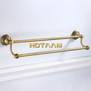 DecorBites™ Antique Brass Towel Holder Single Bar Rack. Solid Aluminium Rail, 30/40/45/50/60cm.