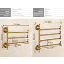 DecorBites™ Antique Brass Towel Rack 4-Tier Bathroom Wall Shelf Holder Bars Pants Hanger