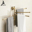 DecorBites™ Antique Brass Towel Rack 4-Tier Bathroom Wall Shelf Holder Bars Pants Hanger