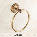 DecorBites™ Antique Brass Towel Ring Wall Mounted Rack Shelf Bathroom Towel Holder