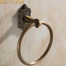 DecorBites™ Antique Brass Towel Ring – Wall-Mounted Round Bathroom Towel Holder