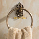 DecorBites™ Antique Brass Towel Ring – Wall-Mounted Round Bathroom Towel Holder