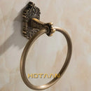 DecorBites™ Antique Brass Towel Ring – Wall-Mounted Round Bathroom Towel Holder