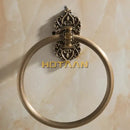 DecorBites™ Antique Brass Towel Ring – Wall-Mounted Round Bathroom Towel Holder