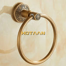 DecorBites™ Antique Brass Towel Ring - Wall-Mounted Round Towel Holder for Bathroom
