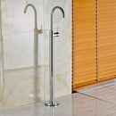 Antique brass swivel spout tub faucet with handheld shower bathroom