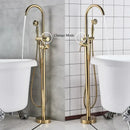 Antique brass swivel spout tub faucet with handheld shower bathroom