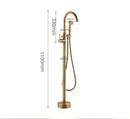 Antique brass swivel spout tub faucet with handheld shower bathroom