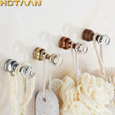 Antique brass wall clothes rack crystal knob bathroom hanger