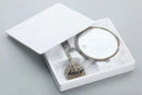 DecorBites™ Antique Brass Wall Mirror 3x Magnification 8" Round Dual Side Folding Makeup Mirror