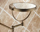 DecorBites™ Antique Brass Wall Mirror 3x Magnification 8" Round Dual Side Folding Makeup Mirror