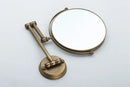 DecorBites™ Antique Brass Wall Mirror 3x Magnification 8" Round Dual Side Folding Makeup Mirror
