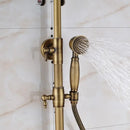 DecorBites™ Antique Brass Wall Mount Bathtub Shower Faucet Dual Handle Shelf Spout