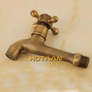 DecorBites™ Antique Brass Wall Mount Bibcock Faucet for Garden and Bathroom
