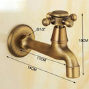DecorBites™ Antique Brass Wall Mount Bibcock Faucet for Garden and Bathroom