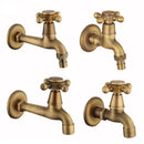 DecorBites™ Antique Brass Wall Mount Bibcock Garden Faucet Small Pool Tap