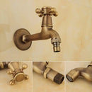 DecorBites™ Antique Brass Wall Mount Bibcock Garden Faucet Small Pool Tap