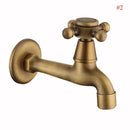 DecorBites™ Antique Brass Wall Mount Bibcock Garden Faucet Small Pool Tap