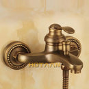 DecorBites™ Antique Brass Wall Mount Hand Held Shower Head Kit