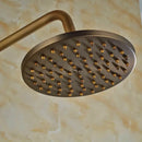 Antique brass wall mount shower faucet with rain head – bathroom