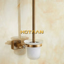DecorBites™ Antique Brass Wall Mount Toilet Brush Holder - Bathroom Accessories Set