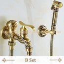 DecorBites™ Antique Brass Wall Mounted Bidet Faucet Hygienic Shower Sprayer Tap