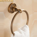 DecorBites™ Antique Brass Wall-Mounted Round Towel Holder - Classic Bathroom Accessories