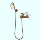 DecorBites™ Antique Brass Wall Mounted Shower Faucet Set with Hand Shower Head