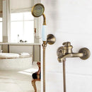 DecorBites™ Antique Brass Wall Mounted Shower Faucet Set with Hand Shower Head