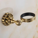 DecorBites™ Antique Brass Wall Mounted Toothbrush Holder for Bathroom Décor