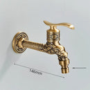 Antique brass dragon wall mounted faucet garden engraved tap