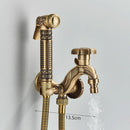 Antique brass dragon wall mounted faucet garden engraved tap