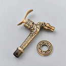Antique brass dragon wall mounted faucet garden engraved tap