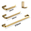 DecorBites™ Antique Bronze Bathroom Accessory Set: Shelf, Towel Rack, Holder, Brush, Hanger, Hook