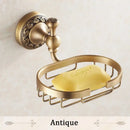 DecorBites™ Antique Bronze Brass Crystal Soap Dish Basket Bathroom Accessories