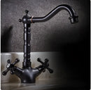 Antique bronze brass swivel basin faucet kitchen curved spout