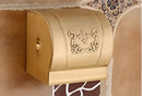 DecorBites™ Antique Bronze Carved Aluminum Bathroom Accessories Set: Towel Rack, Paper Holder, Hooks