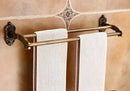 DecorBites™ Antique Bronze Carved Aluminum Bathroom Accessories Set: Towel Rack, Paper Holder, Hooks