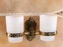 DecorBites™ Antique Bronze Carved Aluminum Bathroom Accessories Set: Towel Rack, Paper Holder, Hooks