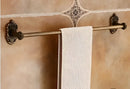 DecorBites™ Antique Bronze Carved Aluminum Bathroom Accessories Set: Towel Rack, Paper Holder, Hooks