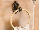 DecorBites™ Antique Bronze Carved Aluminum Bathroom Accessories Set: Towel Rack, Paper Holder, Hooks