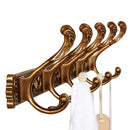 DecorBites™ Antique Bronze Carved Robe Hook Towel Hanger for Bathroom and Kitchen